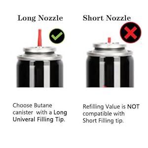 Butane, Windproof Cooking Lighter, Refillable Jet Butane Lighter with Safety and Fire Lock, Gift Box Package (Gas Not Included) (Carbon)