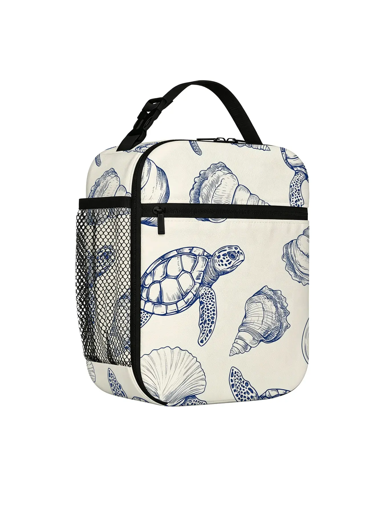 Ocean Life Theme Lunch Bag, Insulated Bento Box, Heatproof Leak-Proof, Thick Insulation, Ideal for School, Camping, Picnic