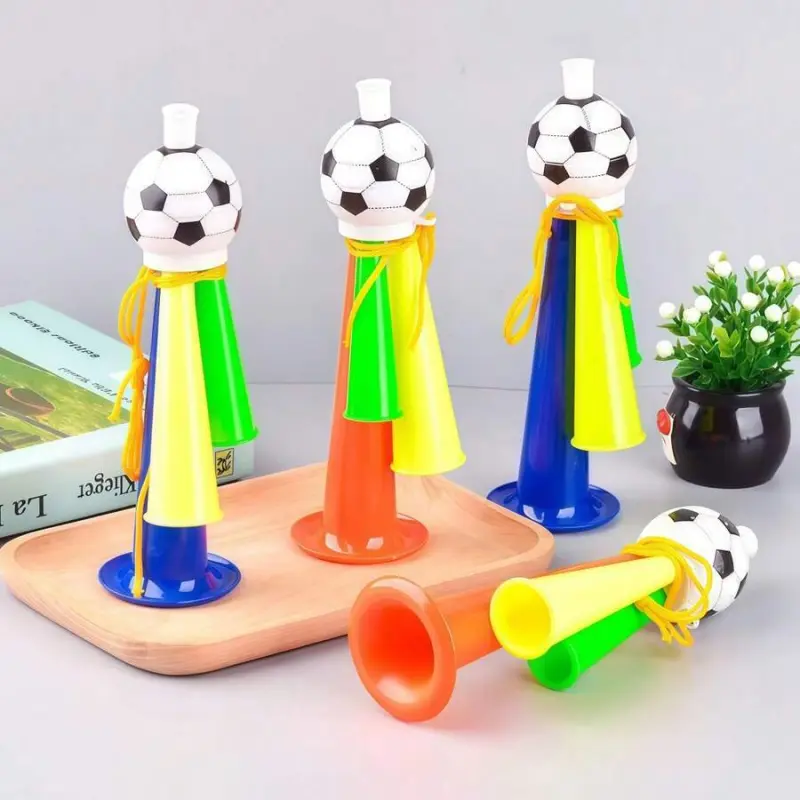 3-Color Football Cheering Horn, Soccer Ball Party Noise Maker, Handheld Fan Trumpet for Sports Games, School Events and Celebrations