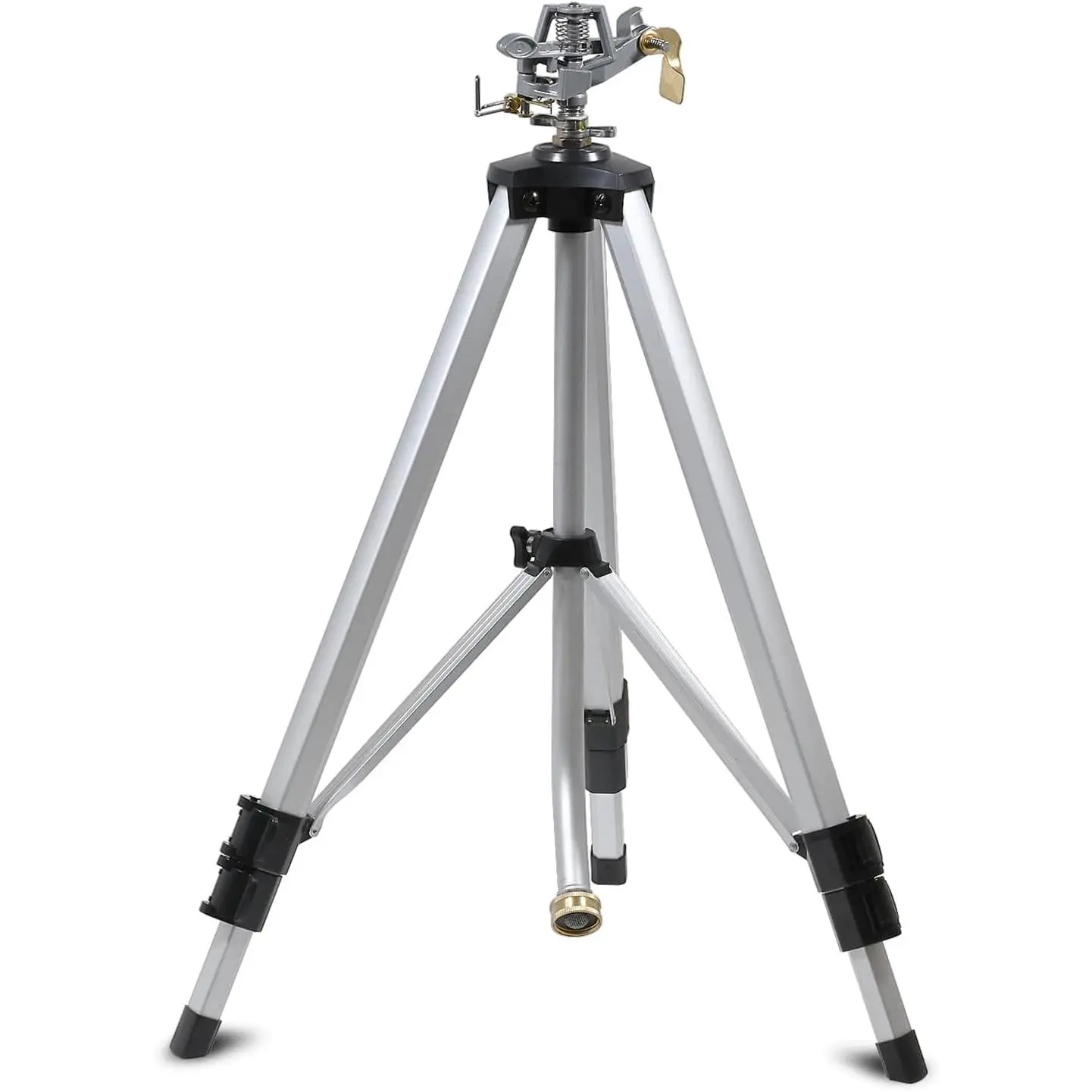 Sprinkler, 21-50in Height Adjustable Tripod Base, 1 count | 360  Large Area, Heavy Duty Adjustable Pulsator Sprinkler for Lawn, Yard and Grass Irrigation,  up to 20-90ft