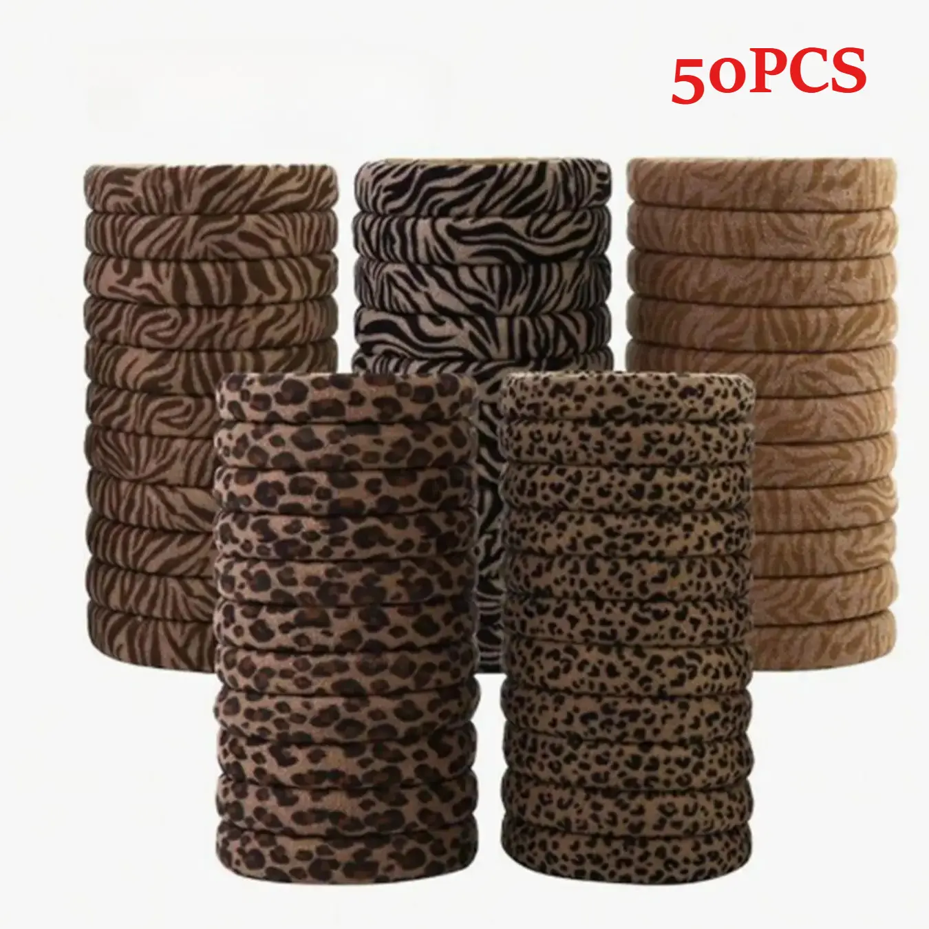 Leopard Pattern Hair Tie, Soft Elastic Hair Tie, Elastic Hair Accessory, Hair Accessories for Women & Girls, Suitable for Thick Hair, Ponytail Holder, Scrunchies, Elastic Band Scrunchie, Bulk Hair Ties, mothers day gift, mothers day gift ideas