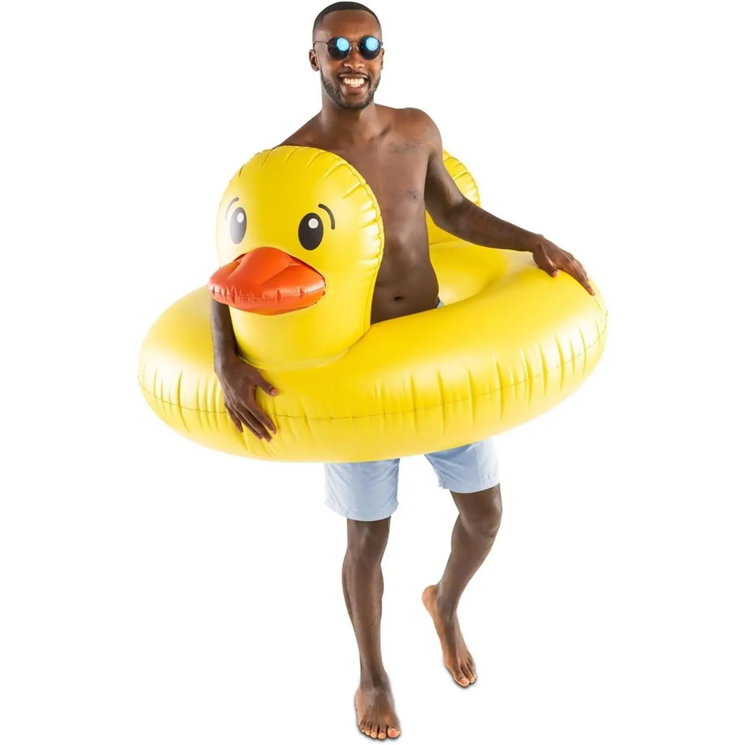 Giant Duck Pool Float, Over 4' Wide, Inflatable Floatie Tube, Blow Up Swim Ring, Outdoor Summer Pool Party Water ToyGift