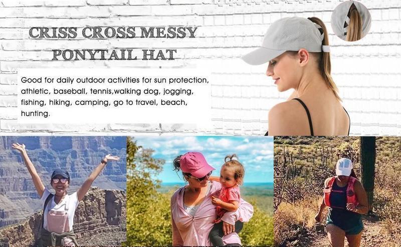 Women’s Criss Cross Ponytail Baseball Cap Adjustable Quick Dry Hat for Messy Bun Perfect for Sports, Outdoor Activities, Running, Gym & Casual Wear Trendy & Functional Headwear