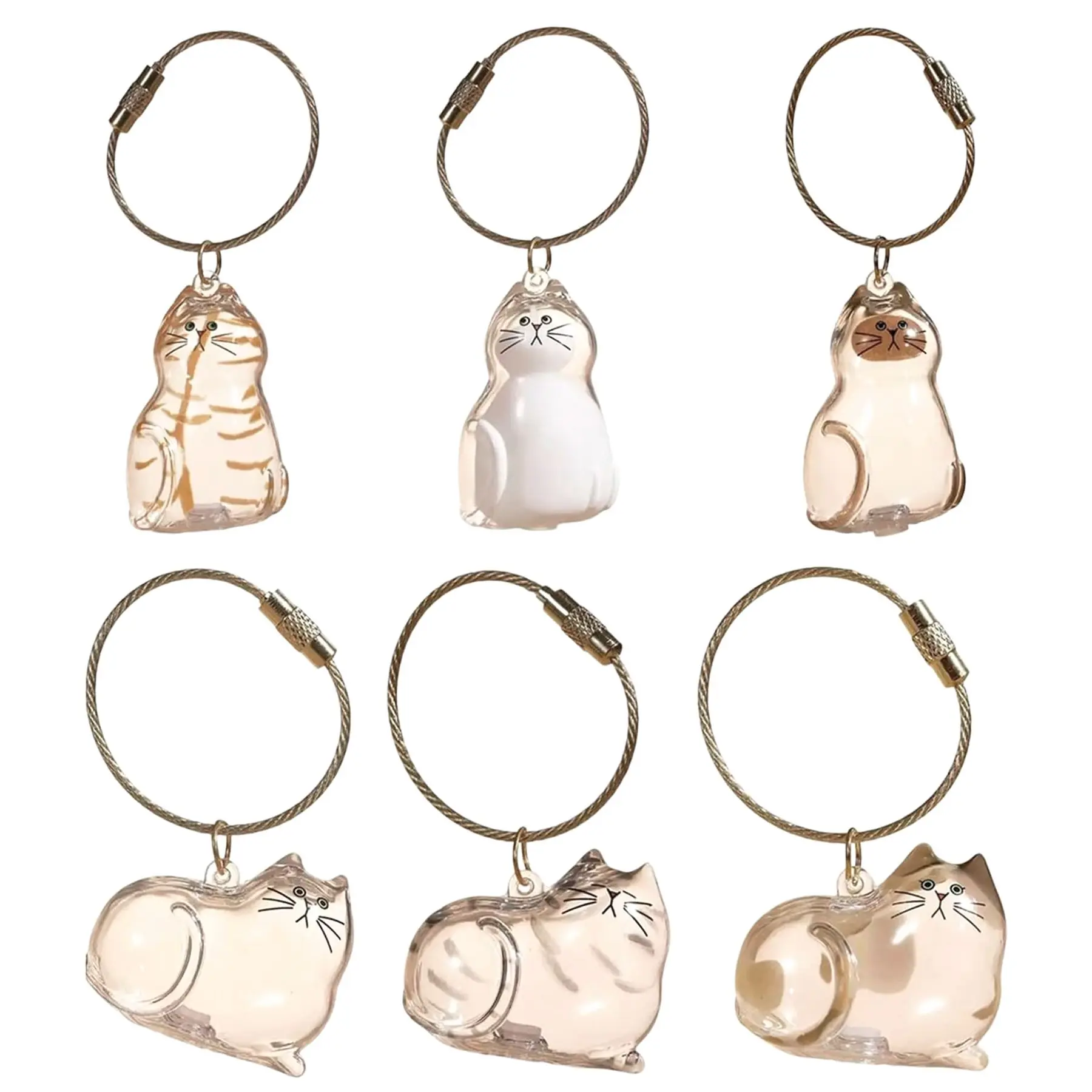 6-Piece Cat Hair Memorial Pendant Set - Pet Keepsake: Soft Fur Capsule Pendant, Portable Keychain