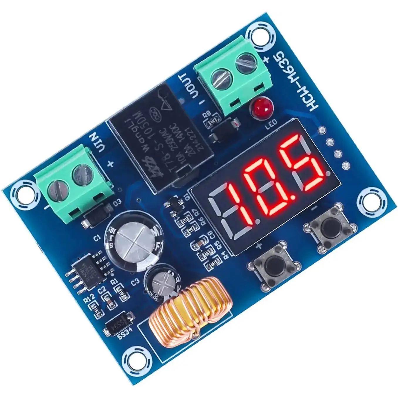 DIY No-Soldering Digital Low Voltage Protector Disconnect Switch Module Kit, 12V-36V Over-Discharge Protection, Voltage Monitoring for Lead Acid/Lithium Batteries, Solar Panel Lighting Systems Compatible