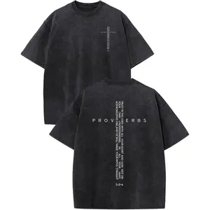 Christian Cross Shirts for Men Jesus Faith Bible Verse Religious God Tshirts Oversized Acid Wash Vintage Graphic Tee
