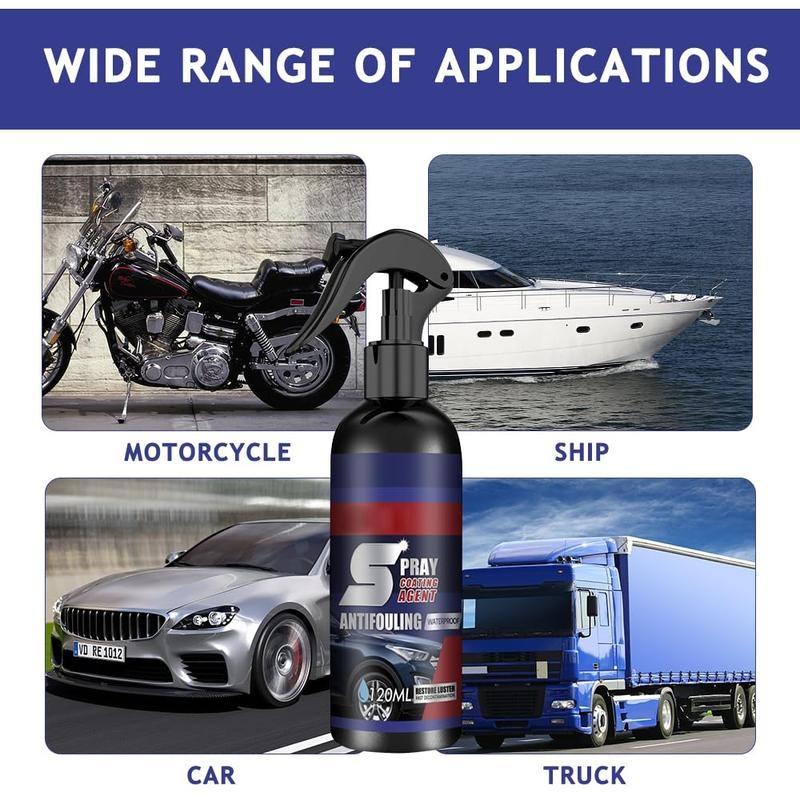 120ml Car Paint Care Spray, Car Paint Quick Coating Agent, Car Wax Polishing Agent, Water-free Car Cleaning Agent, Plastic Coating Agent for Car, Quick Detail Spray, Restorer Kit