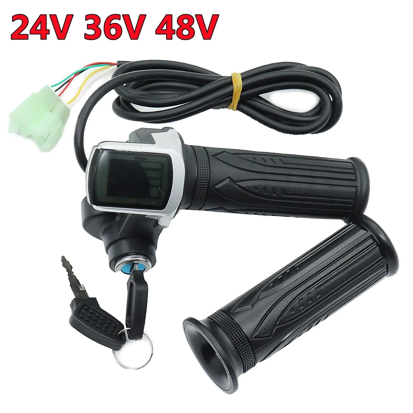 THE WELL KEPT Universal Electric Throttle Grip 24V 36V 48V 1Pair Electric Scooter   Handle with Key Lock Display  Divides LCD Grip  cycling accessory  bicycle handlebar  cheapest  bikeaccesories   shop  parts  outdoor  bicycle shop   accessory downhill bi