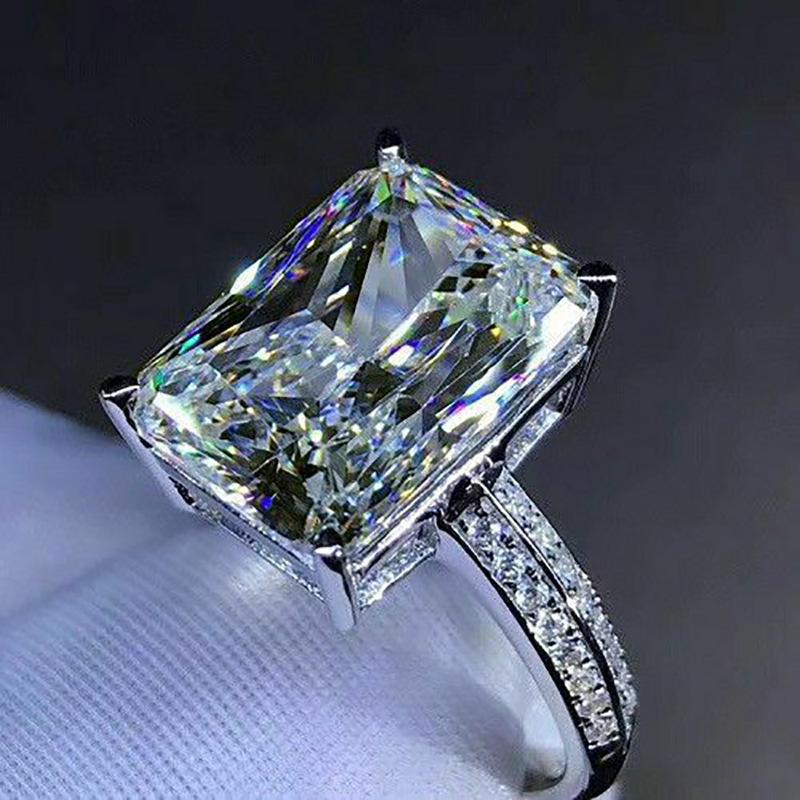 New Arrival Huge Radiant Cut CZ Solitaire Ring for Women | Minimalist Luxury Statement Band Gift