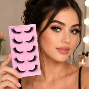 5 Pairs Cat Eye False Lashes, Washable for Halloween/daily/party, Soft Comfortable for Beginners, Voluminous Glamorous Eyelashes