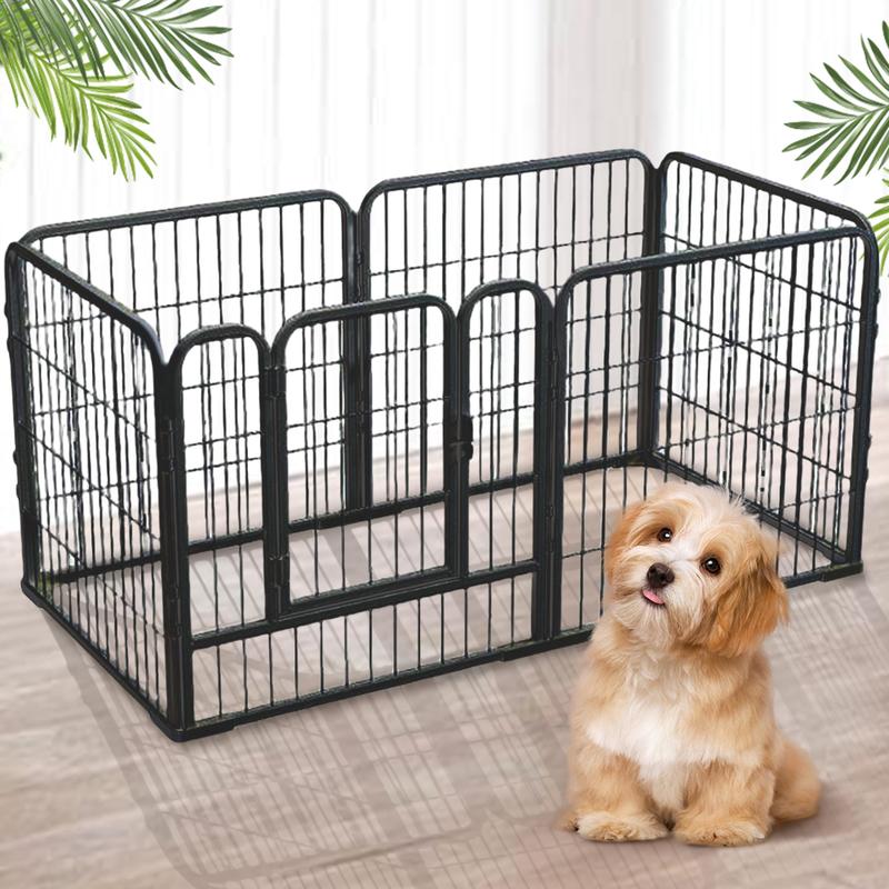 6 Panels Pet Exercise Playpen, Heavy Duty Foldable Dog Puppy Kennel Cage Fence for Small Animals Cat Rabbit, Safe Durable Design