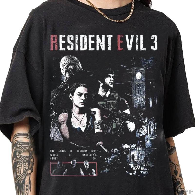 Resident Evil 2 Biohazard Game Men's Pure Cotton T-shirt Summer New Item Unisex Casual Fashion
