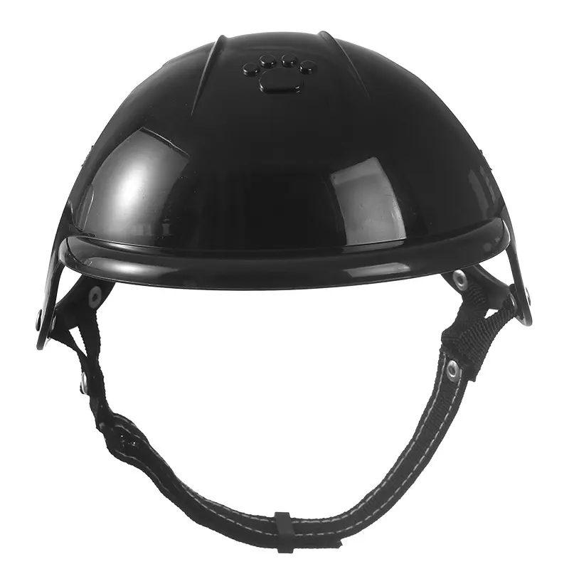 Pet Motorcycle Helmet for Small Dogs & Cats, Adjustable Lightweight Puppy Bike Riding Safety Hat, Cute Paw Decor Pet Outdoor Sports Helmet, Windproof Pet Head Accessory for Cycling Driving Travel