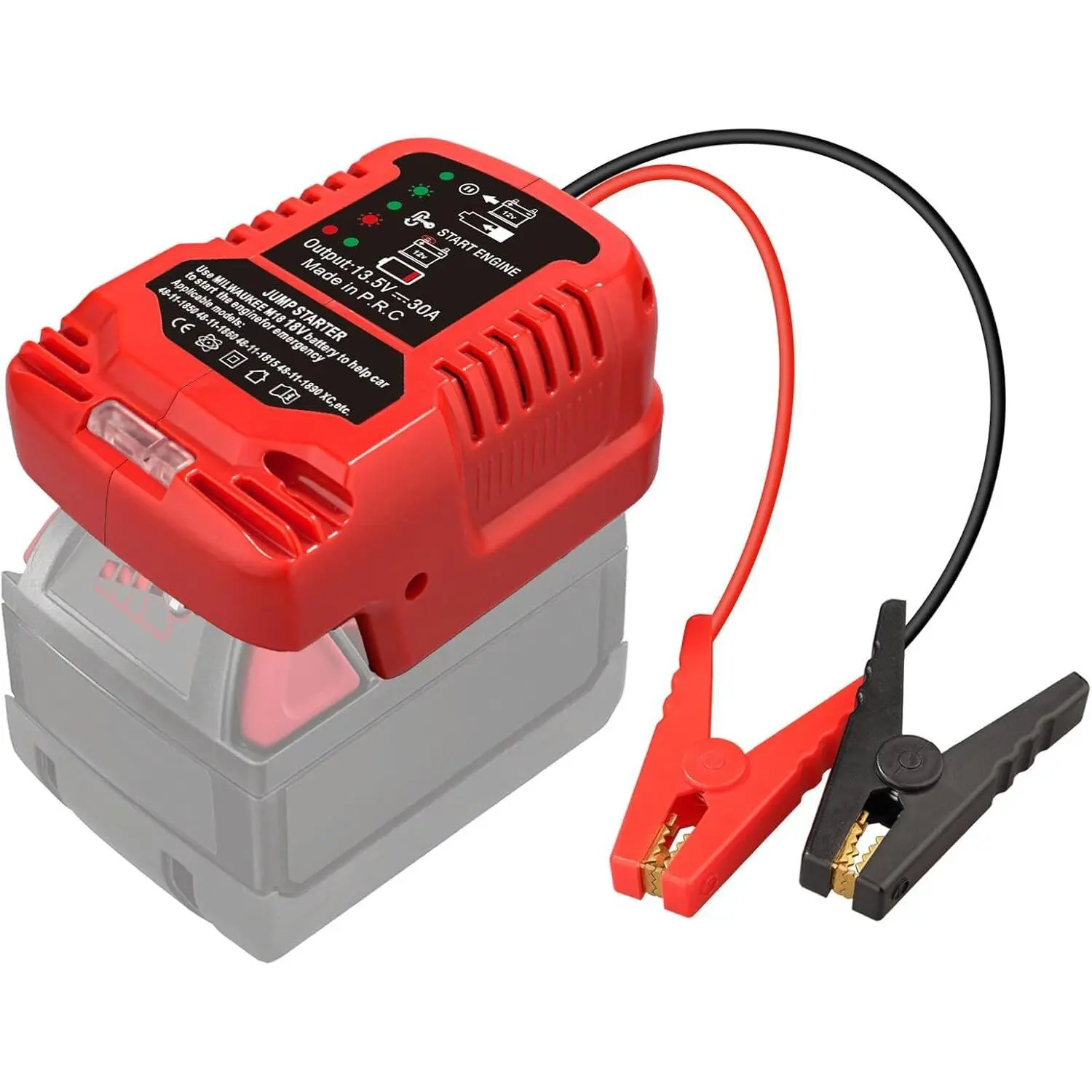 Car Jump Starter Adapter for Milwaukee 18V Battery 30A 11AWG Portable Car Charger Jump Starter (Battery not Included)