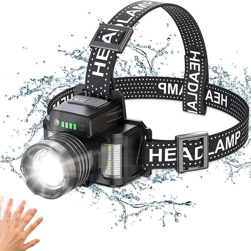 NextQube Rechargeable Headlamp(1PCS) , Bright Head Lamp, 90°Angle Head Lights for Forehead, Adjustable Focus Headlight, 4Mode LED Headlamp Rechargeable, Headlamps for Adults Hard Hat Camping Hiking