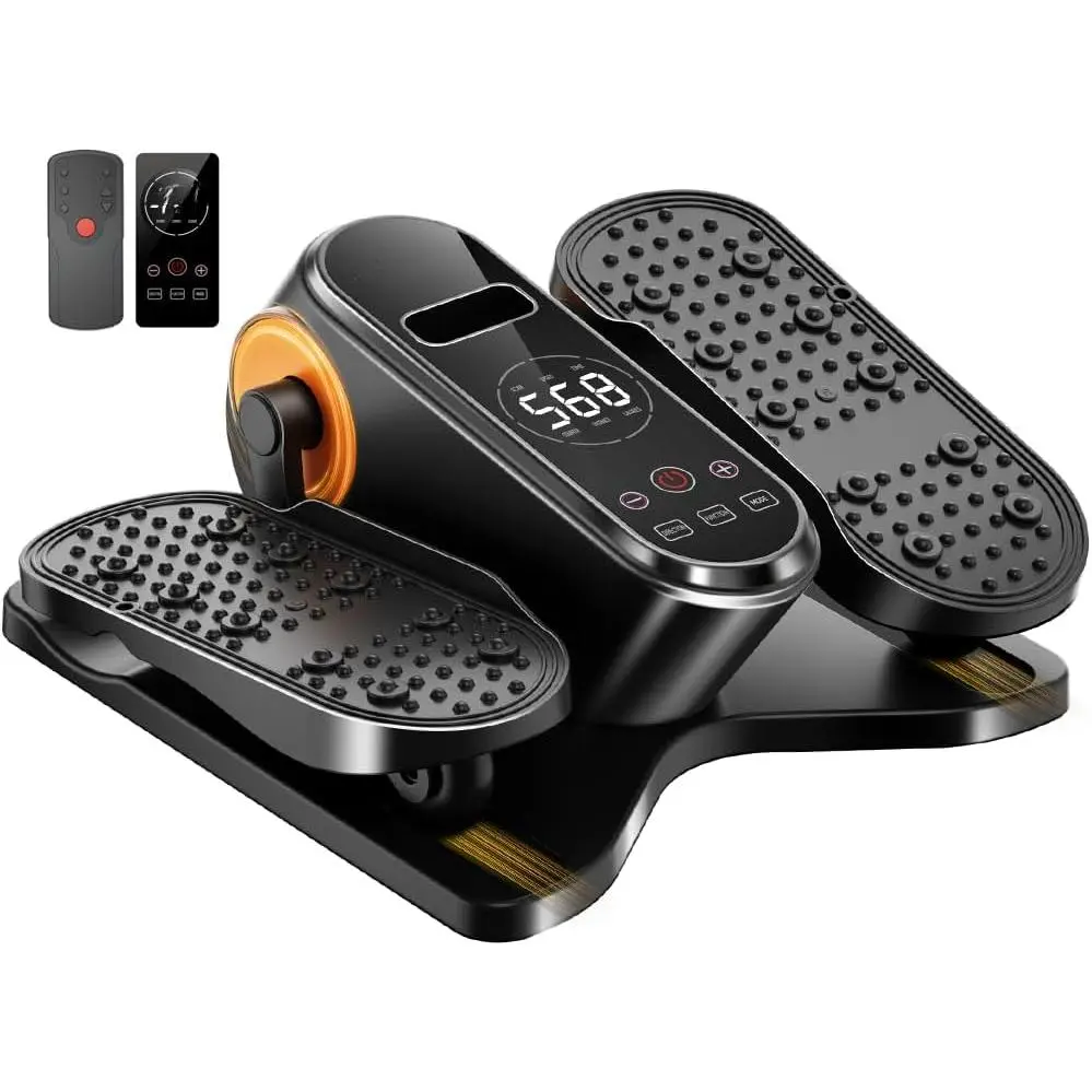 Under Desk Elliptical Machine Seated Pedal Exerciser| Quiet Leg Exerciser While Sitting, Mini Portable Leg Exercise Machine with Remote, Adjustable 12-Speeds, Manual & Auto Mode