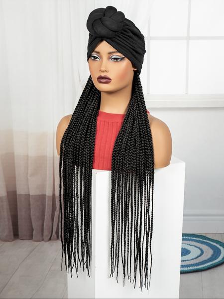 Women's Long Straight Synthetic Wig, 36 Inch Fiber Hair Replacement System, All Season Wearable Daily Use, No Glue Needed, Synthetic Braided Wig