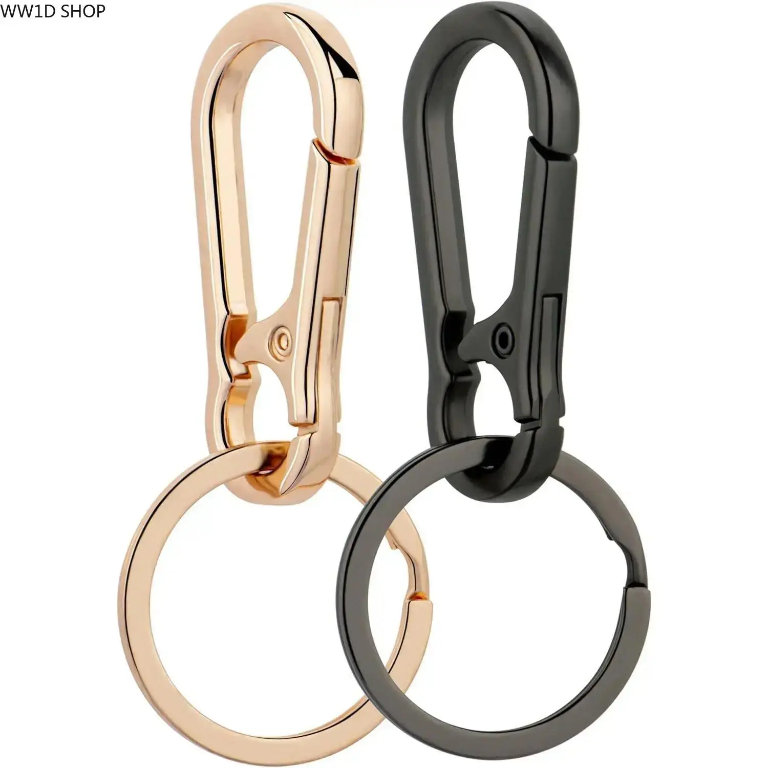 Women's Stainless Steel Keychain - Durable Ring Clip Holder, Compact PU Leather Small Wallet, Secure Clasp Organizer, Casual Everyday Fashion Accessory (Fits Home & Car Keys), Compact Keychains