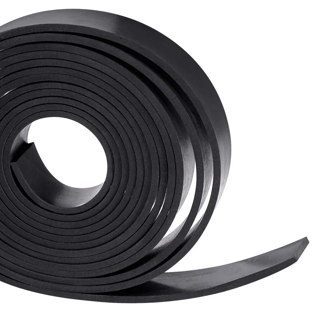 Solid Neoprene Rubber Strips Roll 1/8 (.125) inch Thick X 1 inch Wide X 10 , for DIY Weather Stripping, Gasket, Seal