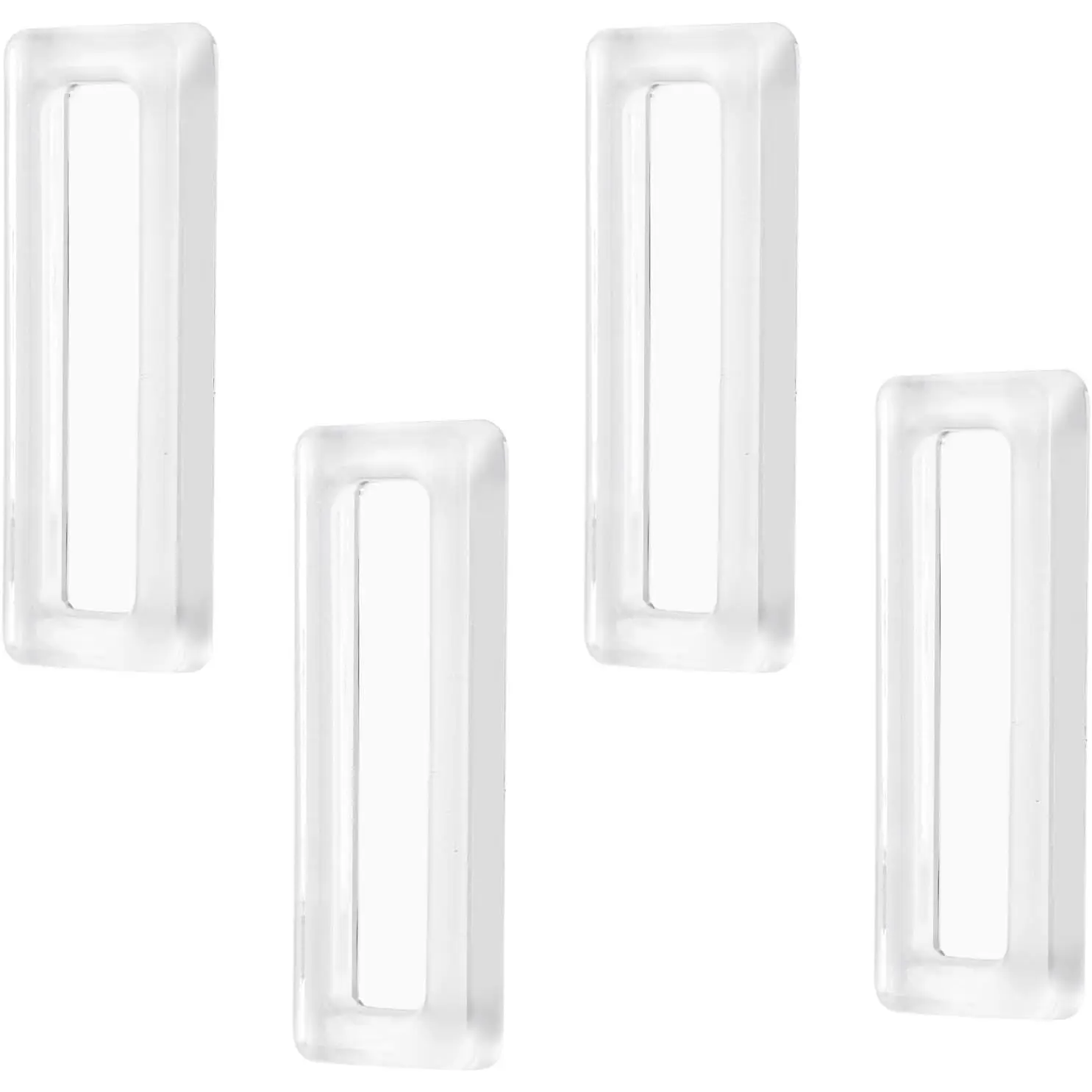 Clear PU Self-Adhesive Pulls, 4 count Recessed Finger Pulls Square Sliding Door Handles Clear  Handle for Glass Doors Window Drawer Cabinet