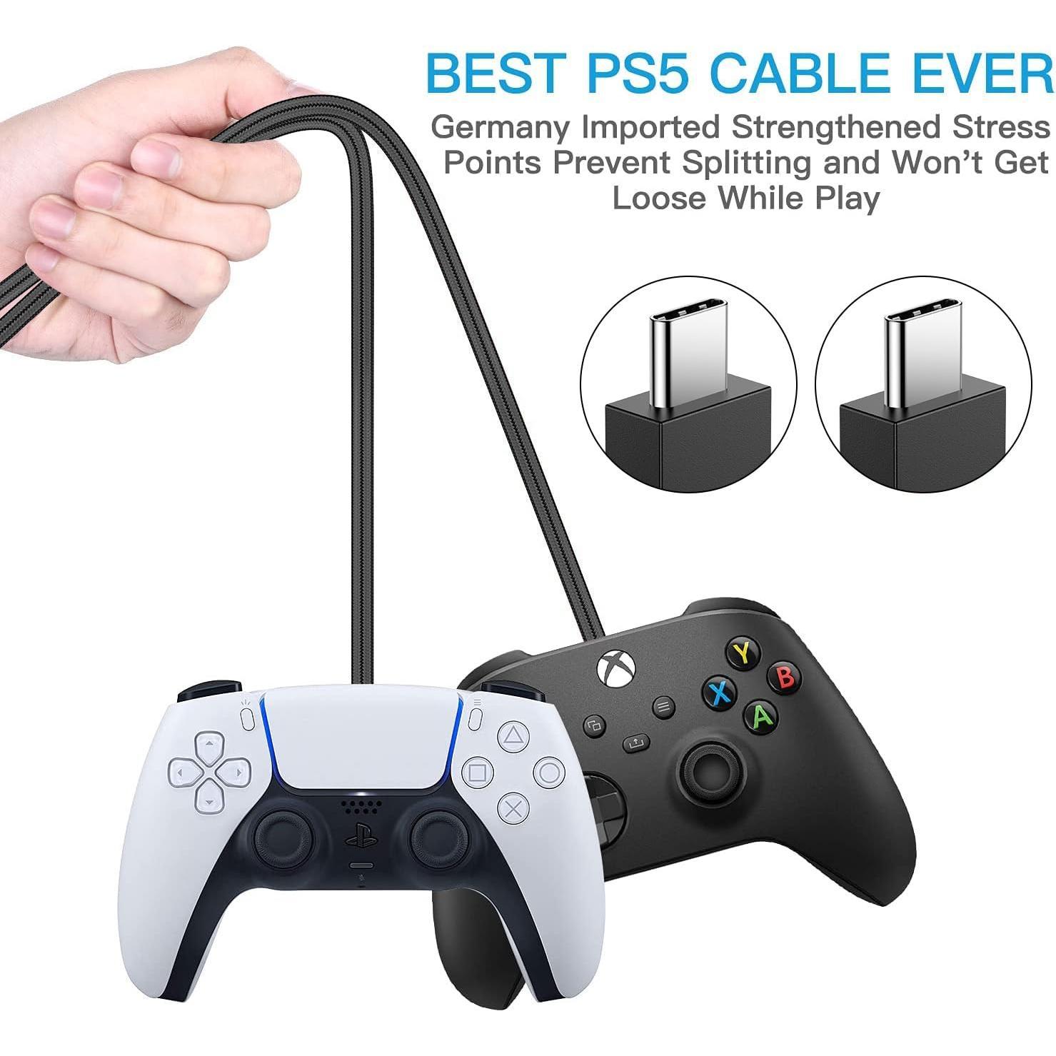 PS5 Controller Charger - 10FT OEM  3A Fast   USB C to USB C Data Cord Wire Accessories for  5 DualSense,  Series S X Core, Elite Series 2,  Controller