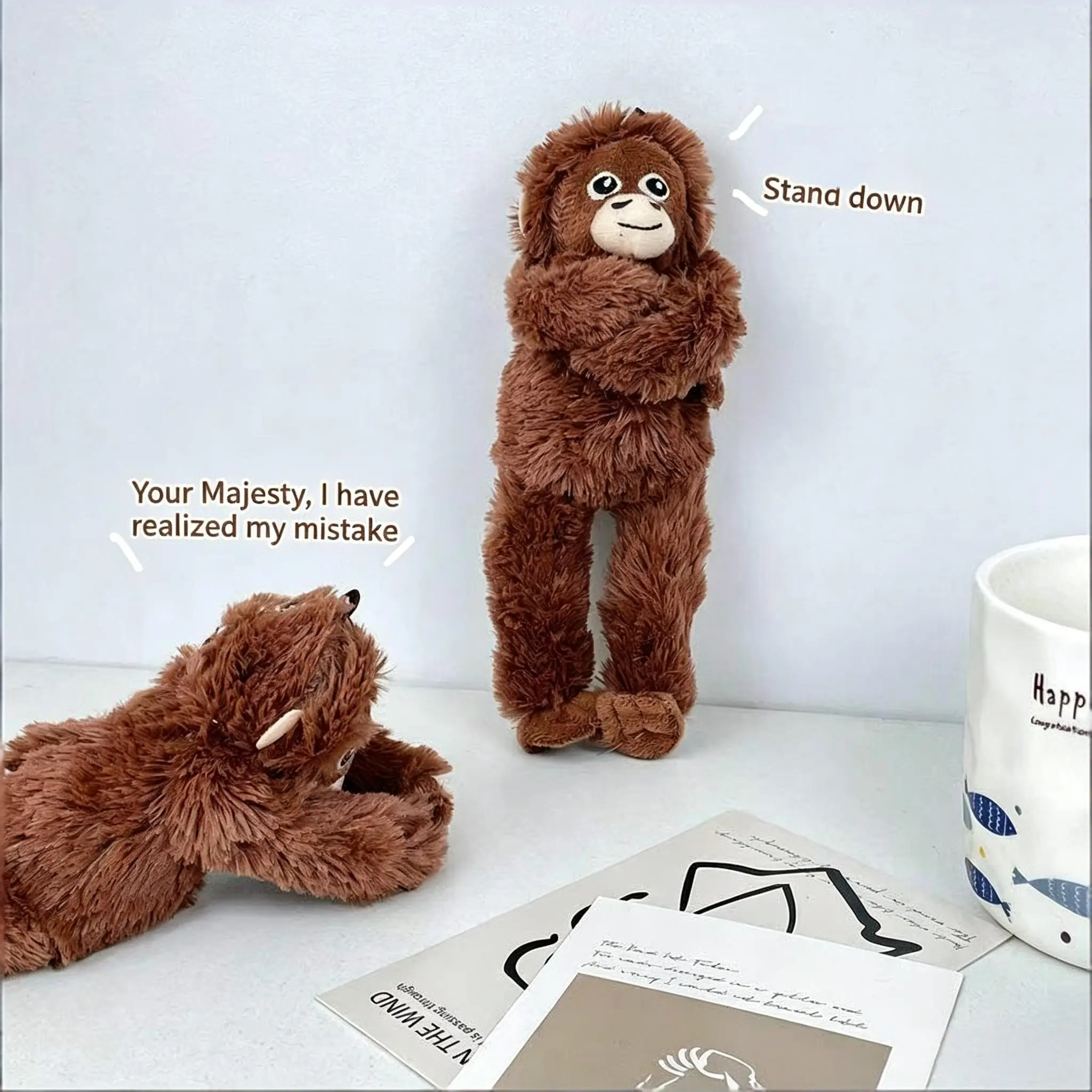 Cute Long-Haired Monkey Keychain, Cartoon Monkey Bag Charm, Student Backpack Accessory, Festival Party Decoration, Small Gift