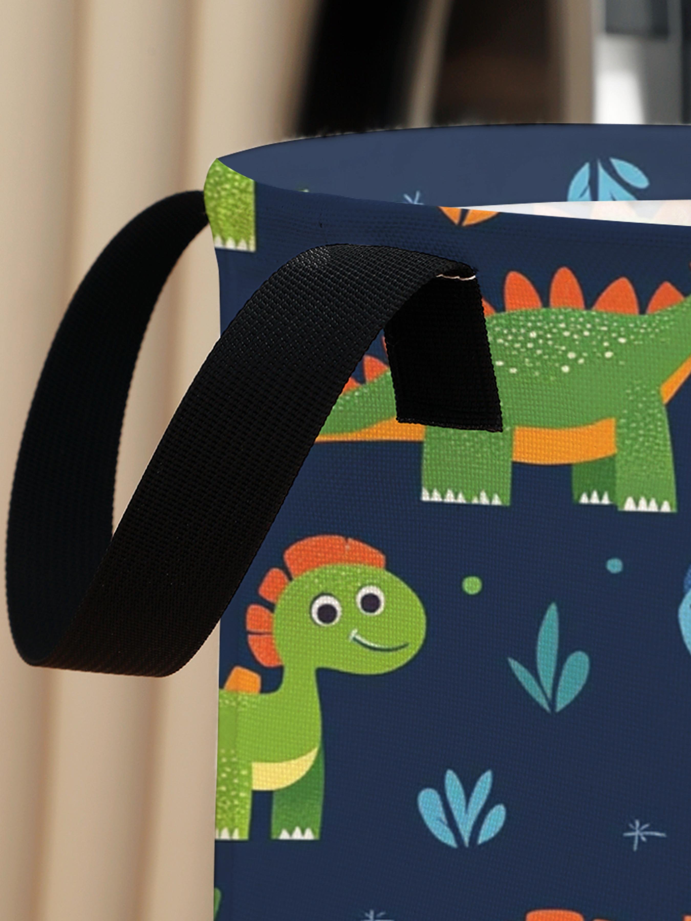Dinosaur Pattern Laundry Basket with Handle, Dirty Clothes Basket, Durable Foldable Dirty Clothing Storage Bin, Large Capacity Toy Organizer, Non-Sensitive Goods, All Seasons