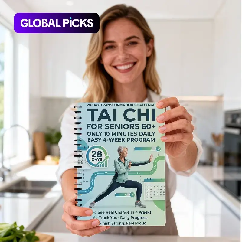 Senior & Beginner Tai Chi Practice Manual, Spiral Bound, Gradual Daily Exercises, Gentle Movements for Fitness, Training, Step-By-Step Guide, Spiral Bound Planner, Workout Journal #GLOBAL PICKS