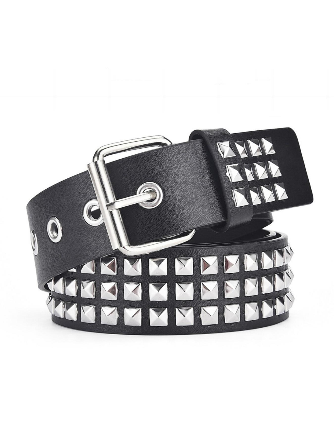 Punk Style Studded PU Leather Belt, Fashion Belt for Party, Daily Clothing Decor, Trendy All-match & Exquisite Belt for Birthday Gift, Studded Waist Belt, Belts Men, Design Belt, Cool Belts