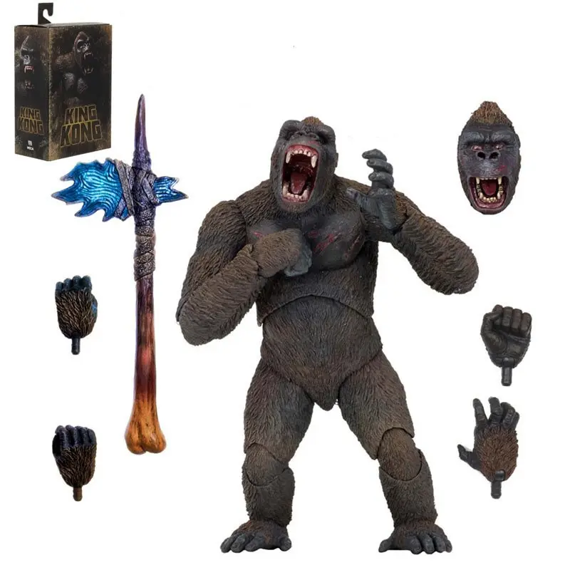 2021 Movie King Kong Axe Gorilla Jointed Doll Figure Model, Desktop Decor, High-End Jointed Version, Halloween Gift, Festival Gift