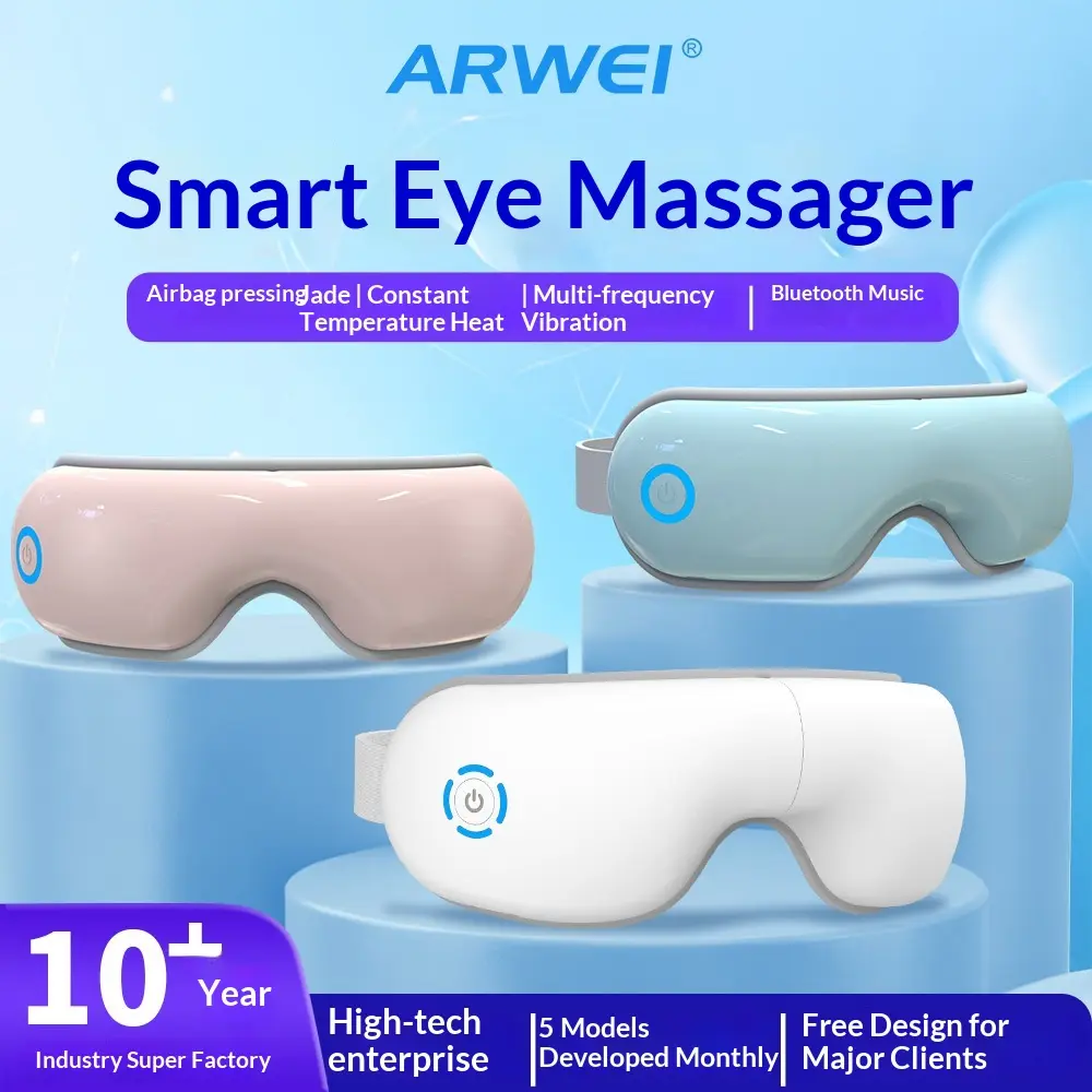 Smart Eye Massager with Heat & Airbag Compression | Bluetooth Music & Voice Broadcast | 282A Pink Model | Relief Eye Strain & Dry Eye | Gift for Her