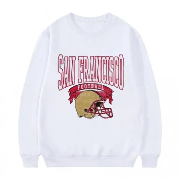 Men's thin fleece crew neck sweatshirt Vintage Football Sweatshirt Hometown Team Pullovers Sublimation Print Long Sleeve Casual Fabric Menswear Soft Cozy Retro Style Comfortable All-Season Wear Day Biker