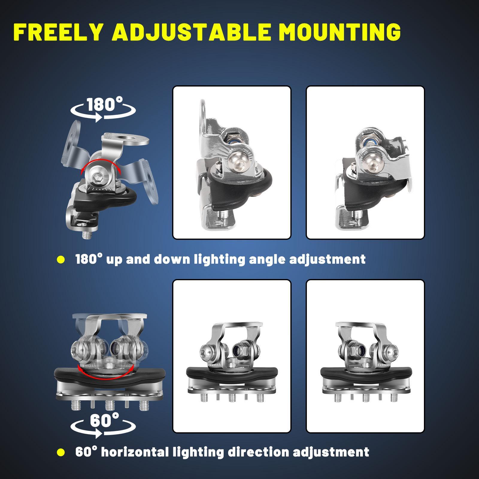 LED Light Bar Mounting Bracket, 2PCS Universal Adjustable Pillar Hood Led Work Light Mount Bracket for Off Road Jeep Truck SUV utv atv light  mounting Vehicles Stainless Steel