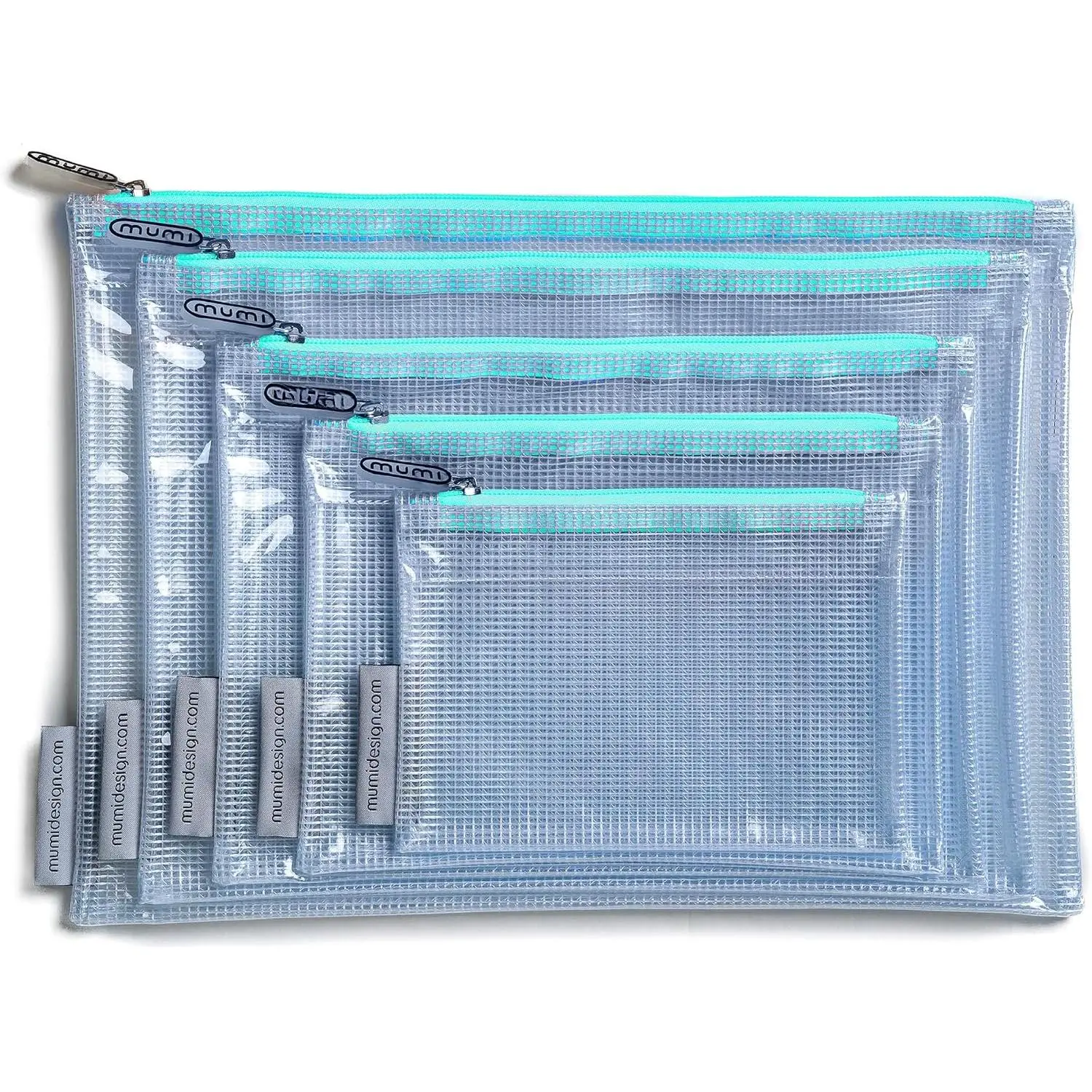 5 Multi-Size Organizing Bags – Clear Zipper Pouches with 10 Labels –   Mesh Storage Bag, Small Zipper Pouches for Travel, Supplies, Toys, Puzzle Bags & Organization ()