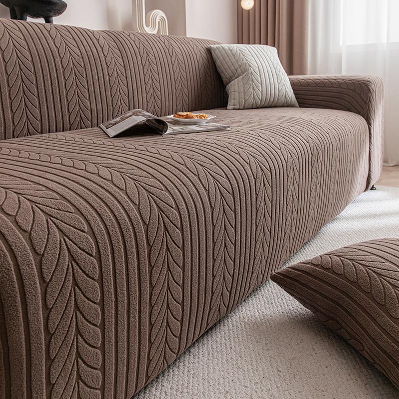 High-Density Thickened Sofa Cover with Leaf Pattern, Easy-Clean Pet-Resistant Protector, Durable Furniture Protection, Universal Sofa Protector