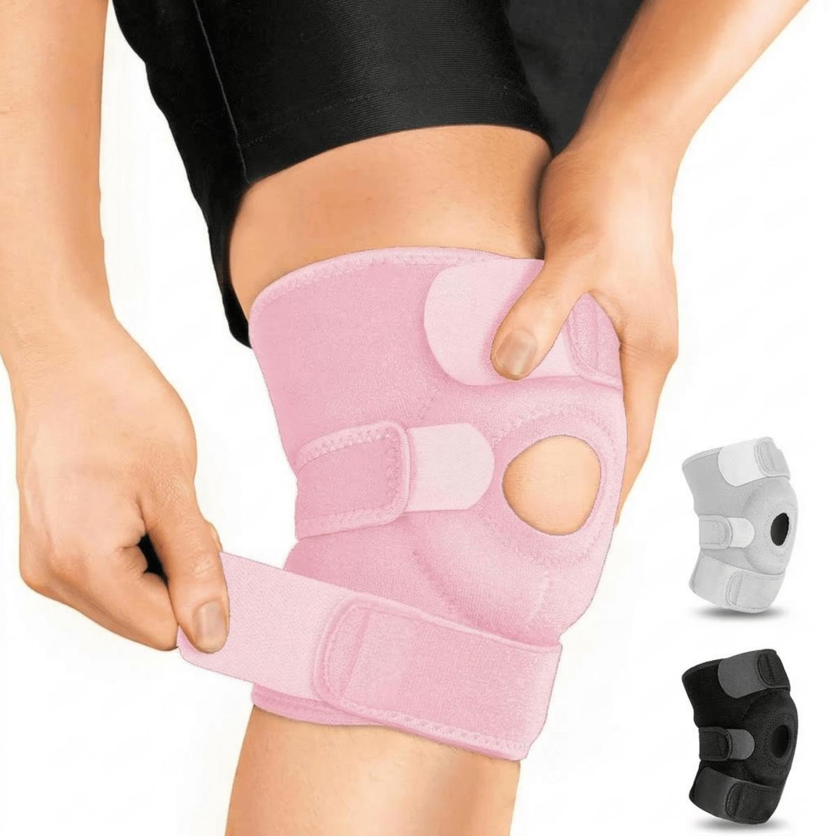 Open Patella Knee Brace - Adjustable Compression Support for Running, Workout & Joint Stability