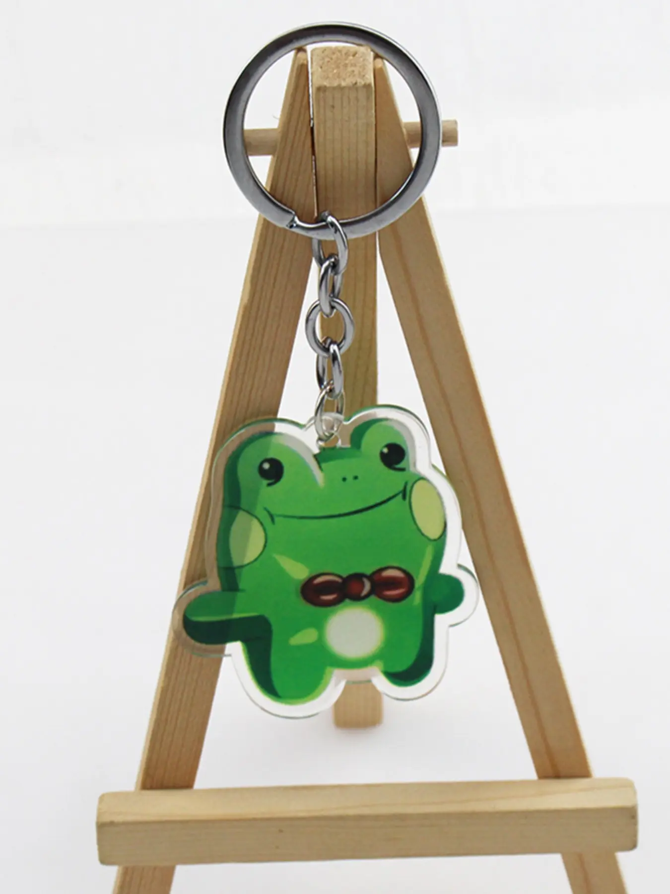 Cute Frog Acrylic Keychain, High-Definition Print, Smooth Edges, Transparent Material, Perfect for Keys and Backpacks, Creative Gift Idea