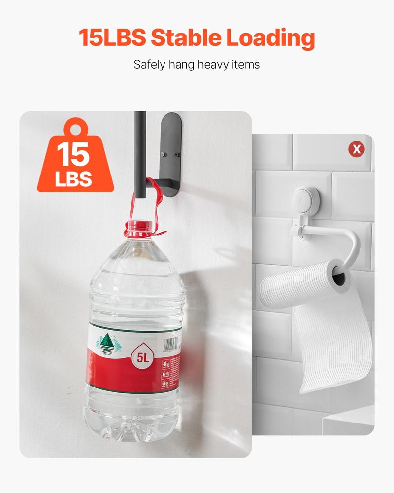 VEVOR Paper Towel Holder Under Cabinet, High-Quality Stainless Steel Paper Towel Holder, Self Adhesive or Drilling Paper Towel Holder Wall Mount for Kitchen, Bathroom, Pantry