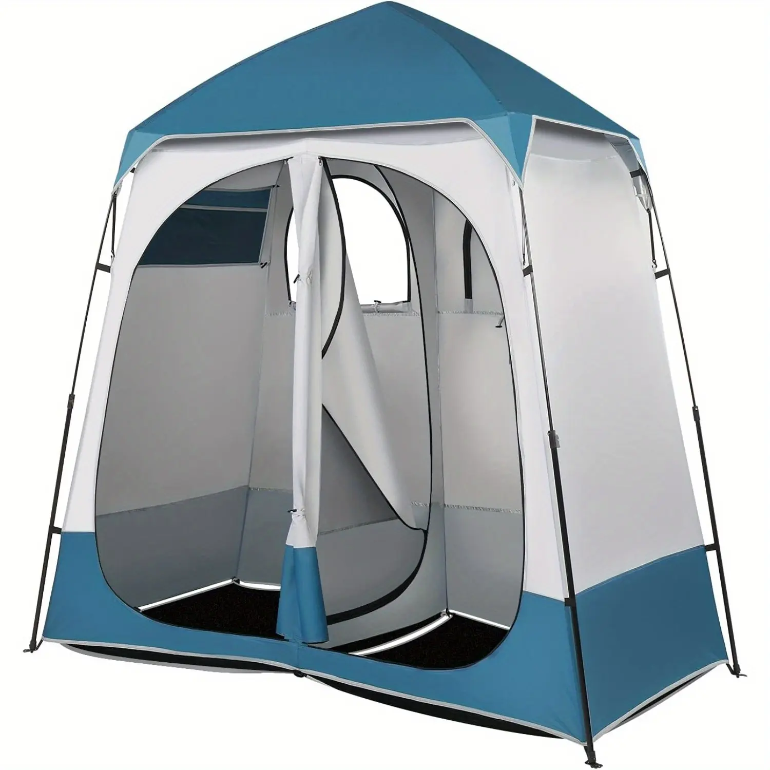 Two-Room Shower Tent, 7.5 Feet Instant Pop-Up Shelter, Privacy Changing Room with Carrying Bag, Ideal for Camping, Portable Toilets, And Outdoor Changing