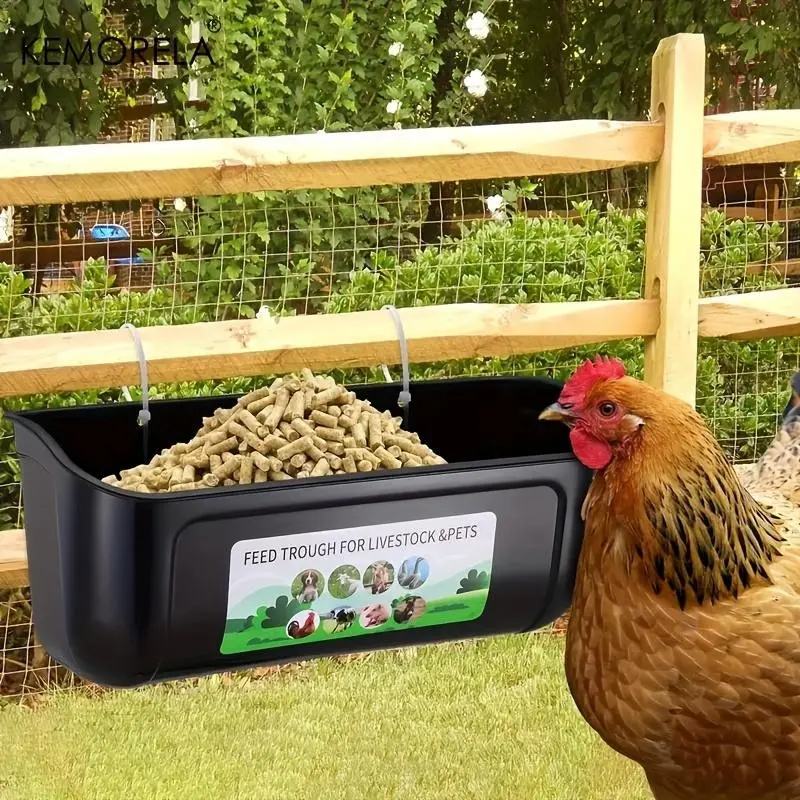Hanging Goat Feeder, Duck and Chicken Feeder, Small Pet Food Bowl, Outdoor Fence Feed Tray, Goose Water Holder with Clip, Farm Animal Supplies