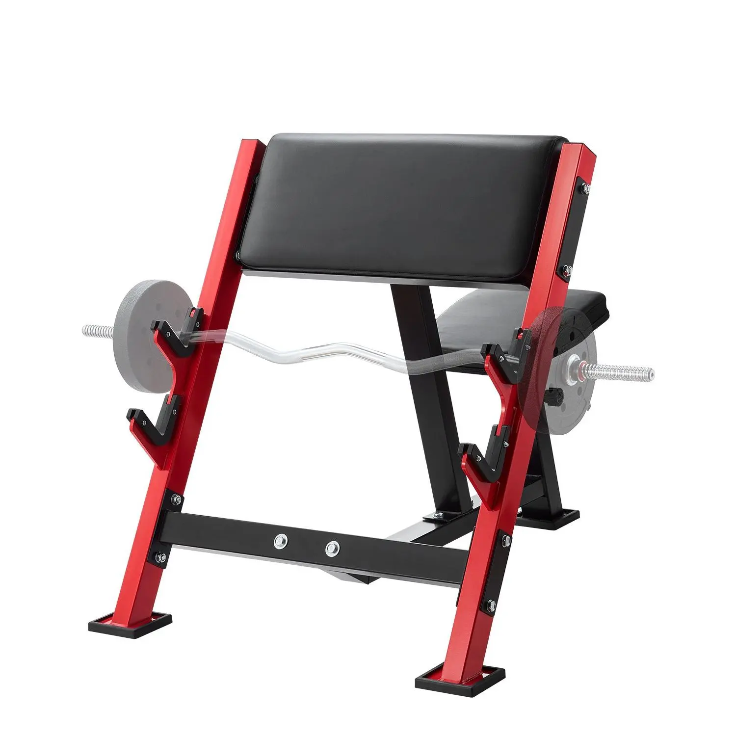VEVOR Preacher Curl Bench, Strength Training Benches, Max load 660 LBS Home Gym Fitness Equipment, Seated Arm Isolated Barbell Dumbbell Bicep Station, Adjustable Weight Bench with Bar Holders