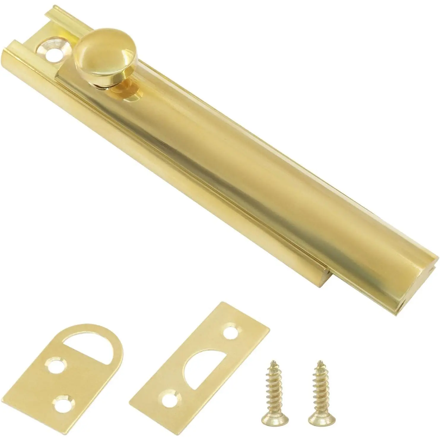 3 Inch Surface Bolt, Solid Brass Slide Latch Door Lock, Heavy Duty  Door Latch Lock Bolt for , Flush Gates (Brushed )