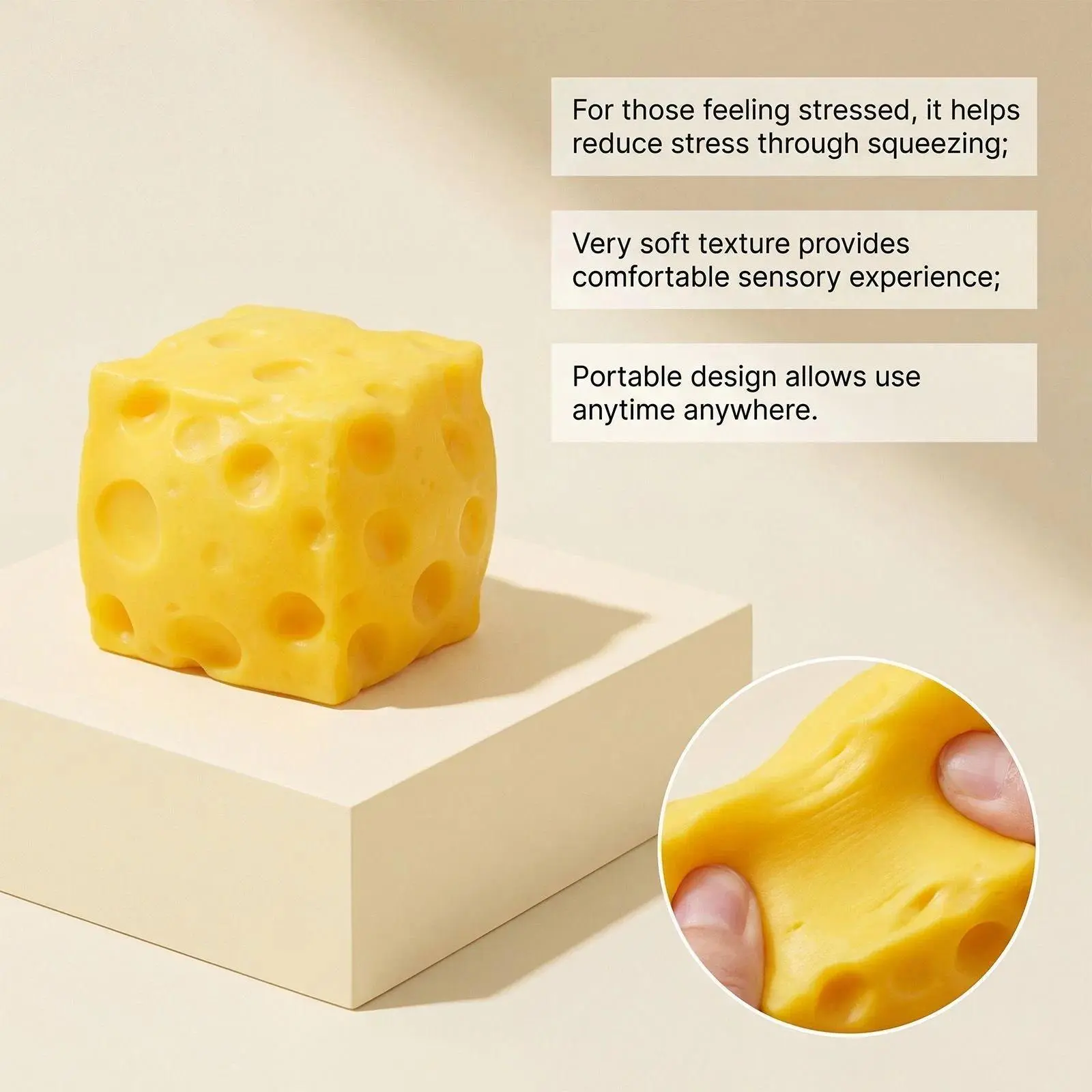 HOT Giant Cheese Squeeze Toy Extra Large Size Cheese Squishy Fidget Toys Slow Rebound Shapeable Venting Ball for Adults Gifts