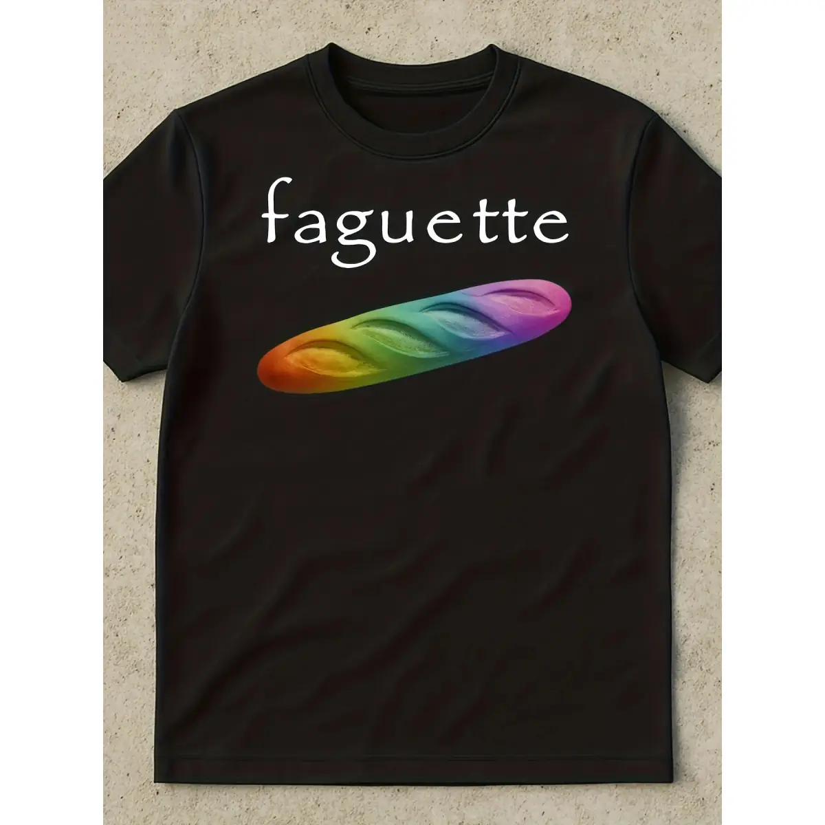 1pc of Baguette-Themed Humorous T-Shirt, Round-Neck Tee, Perfect for Couples, Ideal for Valentine'S Day Celebrations, a Gift for Both Men And Women