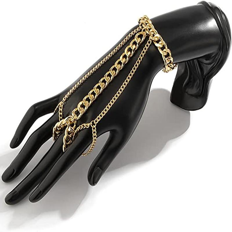 Punk Multi-layer Cuban Chain Bracelet • Vintage Tassel Finger Ring
