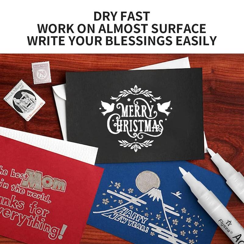 Acrylic Paint Pen (6 Counts/box), Student Acrylic Paint Pen for Rock Painting, Stone, Wood, Tire, Fabric, Canvas Extra-fine Tip Paint Pen, Acrylic Marker Pen