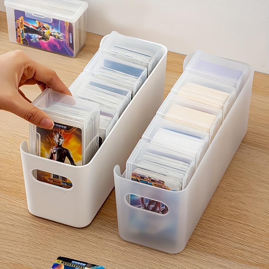 2pc Card Storage Box with 5 Compartments, PP Material Transparent Organizer for Cards & Postcards, Ideal for Young Adults & Students, Durable Plastic Organizers