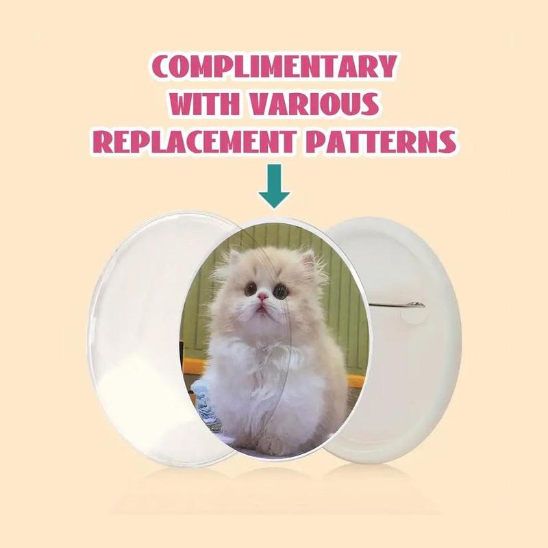 DIY Badge Making Machine, 1 Set Badge Making Kit with Cute Cartoon Patterns, Manual Badge Maker for DIY Button Pins, Badge Decoration