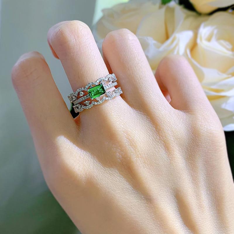 S925 Sterling Silver Lace Ring 6A Cubic Zirconia Ring fashion jewelry accessory woman girl promise ring-411(50%)