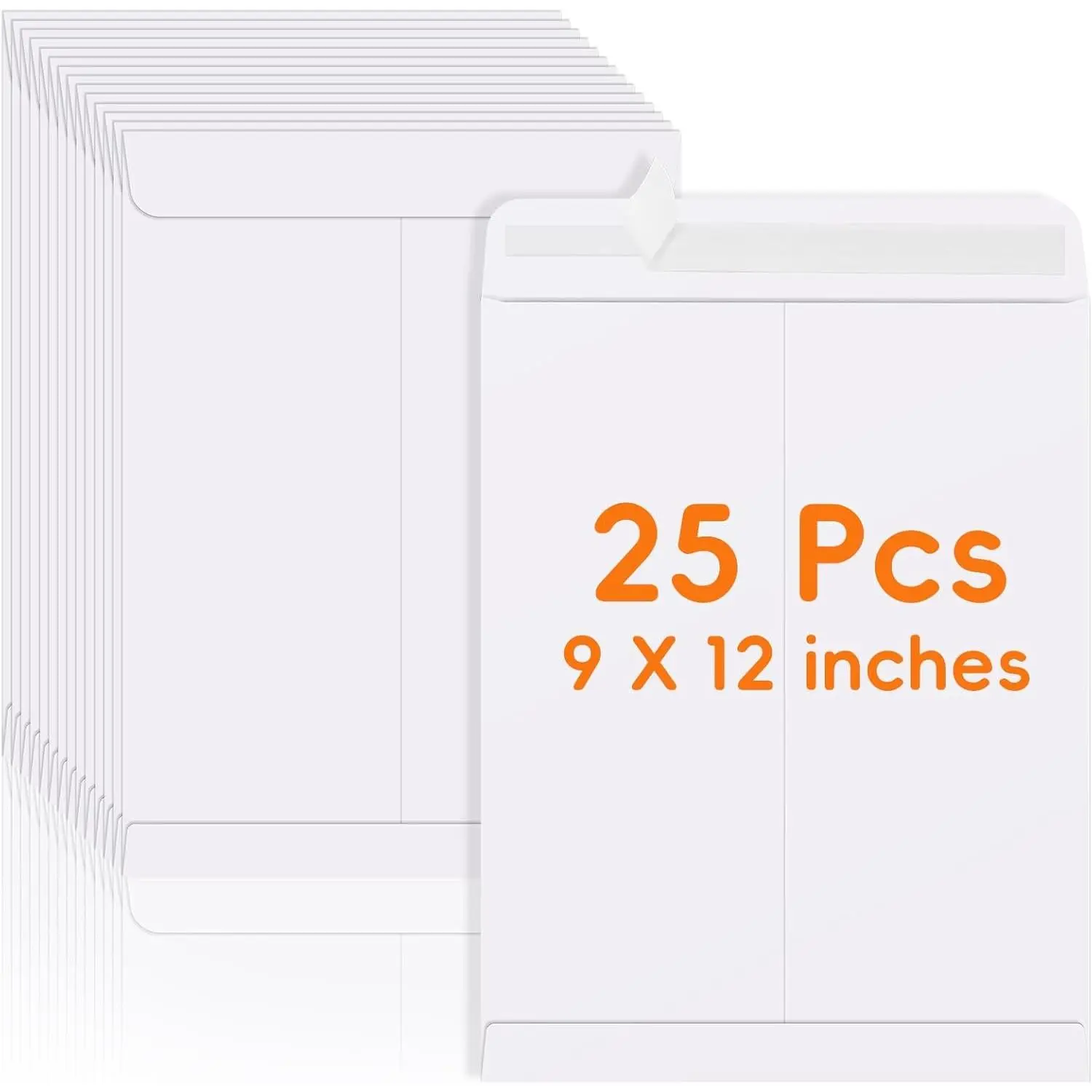 25 Pack 9x12 Self-Seal Manila Envelopes - Catalog Mailing Envelopes for Organizing, Storage, Home & Office Business(Gift)